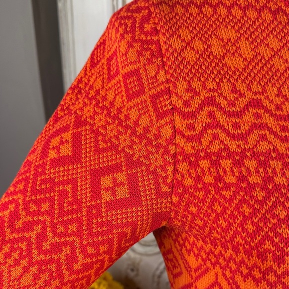 Woolrich Vintage Cozy Old Red Patterned Women's Funnel Neck Sweater - Picture 5 of 13